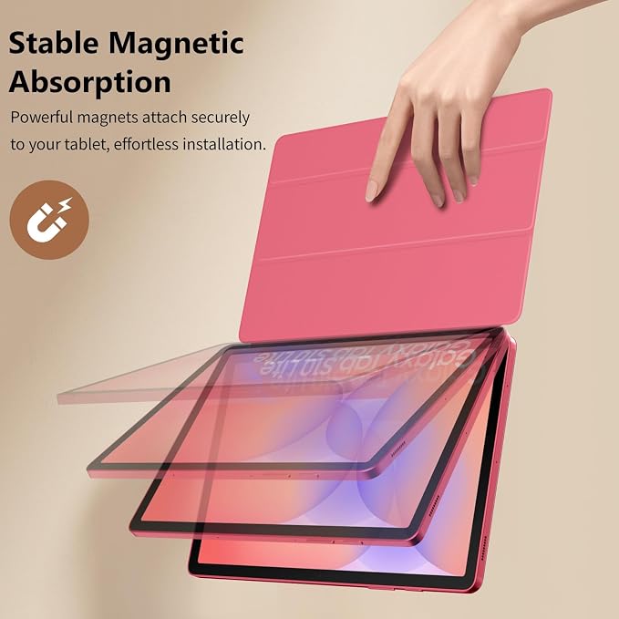 TiMOVO Magnetic Case for Samsung Galaxy Tab S10 Lite 10.9'' 2025 Melon Red | Fit for SM-X400/X406 Strong Magnetically Attached Smart Lightweight Stand Cover Support Auto Wake/Sleep
