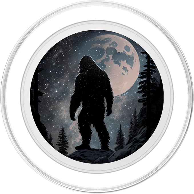 Bigfoot Yeti Sasquatch Stars Moon Starry Night PopSockets Adhesive PopGrip