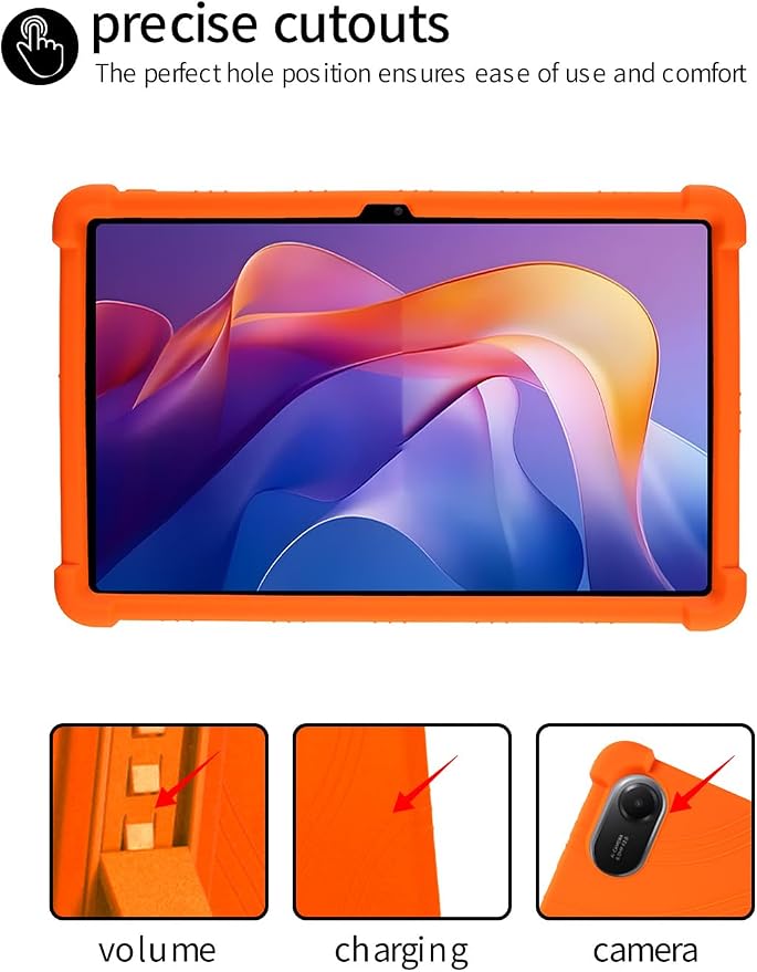 for Xiaomi Redmi Pad 2 Tablet 11 inch Tablet CaseBOVUGAC Soft Silicone Adjustable Stand Shockproof Kids Friendly for Redmi Pad 2 11 Tablet(Black)