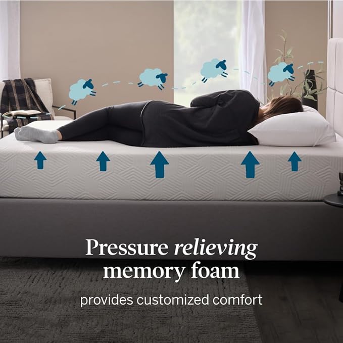 LUCID 10 Inch Memory Foam Mattress - Firm Feel - Infused with Bamboo Charcoal and Gel - Bed in a Box - Temperature Regulating - Pressure Relief - Breathable - California King Size
