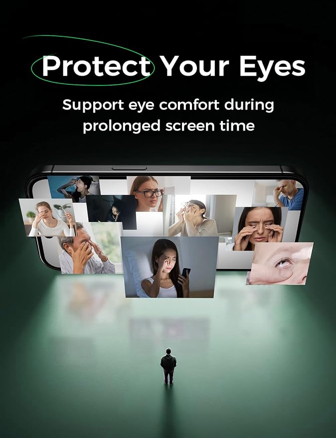 MAGIC JOHN 2PACK for iPhone 14 Pro (6.1) Eye Protection Screen Protector HD Clear Auto Dust-Elimination 9H Tempered Glass &amp Scratch Resistance Full Edge Coverage