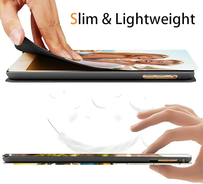 Custom Case for iPad Air 3rd Generation 2019 / iPad Pro 2017 10.5 inch Personalized Customized Picture Logo Text Name PU Leather Tablet Cover Premium Folio Flip Stand Case Auto Wake/Sleep
