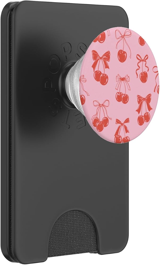 PopSockets Phone Grip – Vintage Cherry Pink Bows PopSockets Adhesive PopGrip