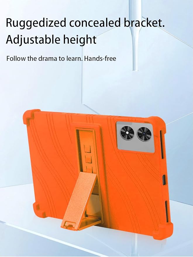 for Frameflow P11T Android 16 11-Inch TabletUYRUREL Skin-Friendly Soft Silicone Protective CaseFull Protection Against Drops and Scratcheswith Adjustable Viewing StandBlack.