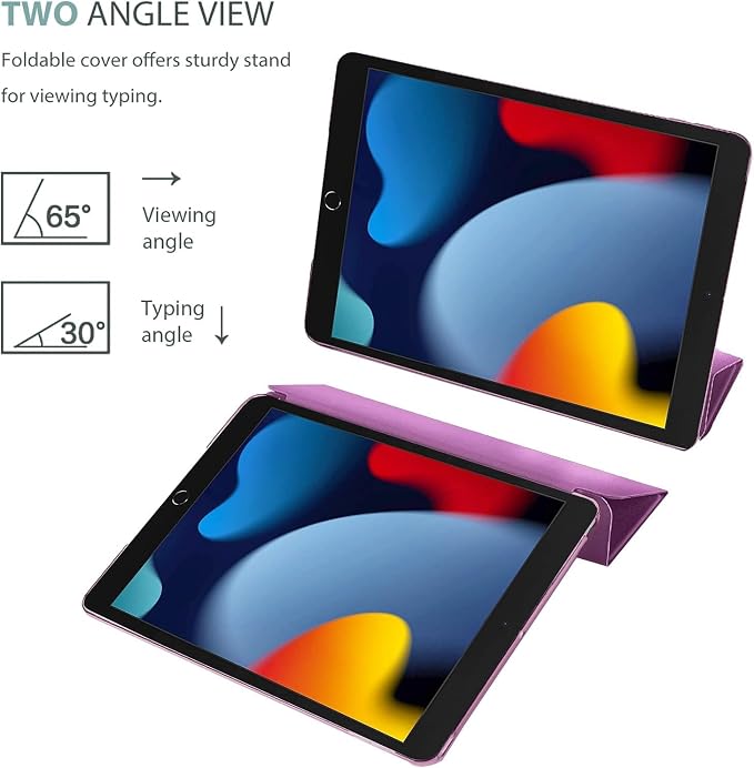 ProCase iPad 10.2 Case 2021 9th Gen/ 2020 8th Gen/ 2019 7th Gen Case with Tempered Glass Screen Protector Slim Stand Hard Shell Protective Smart Cover for 10.2” iPad 9th/8th/7th Generation -Black