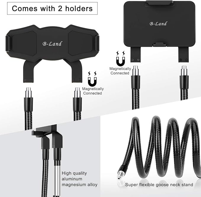Cell Phone Holder Tablet Holder iPad Stand Universal Phone Stand | Lazy Bracket DIY Flexible Gooseneck Mounts with Multiple Function