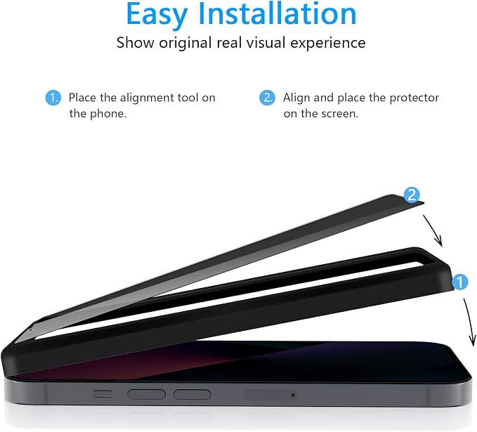 [2 Pack] Matte Privacy Glass Screen Protector Designed for iPhone 11 / iPhone XR Anti-Glare Anti-Fingerprint Install Frame 9H Tempered Glass