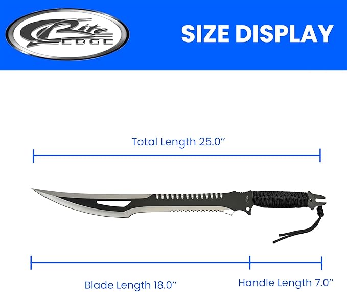 SZCO Supplies 25” Cord-Wrapped Handle Fantasy Outdoor Machete with Nylon Sheath 926956 Black