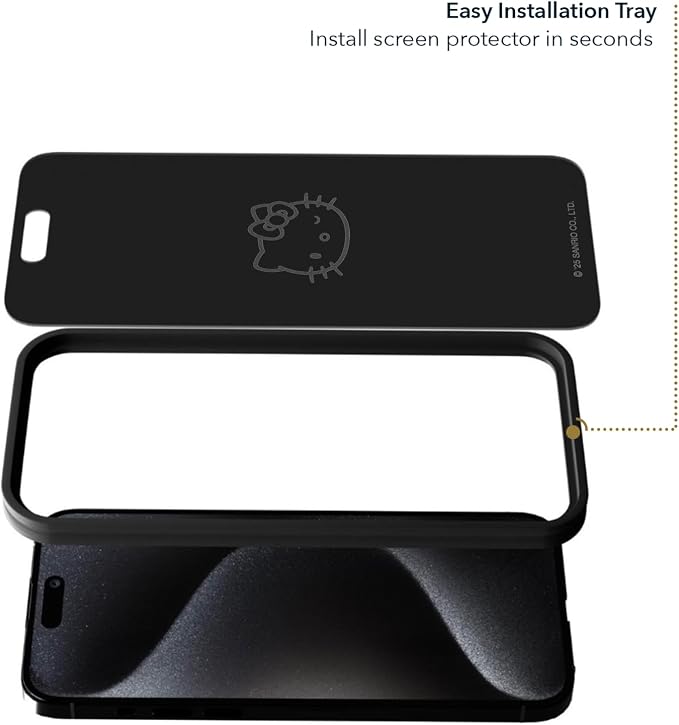 Hello Kitty Balloon Privacy Screen Protector - for iPhone 14 Plus13 Pro Max - with Disappearing Logo - Scratch-Resistant and Easy-to-Install Screen Protectors (Includes Installation Tray)