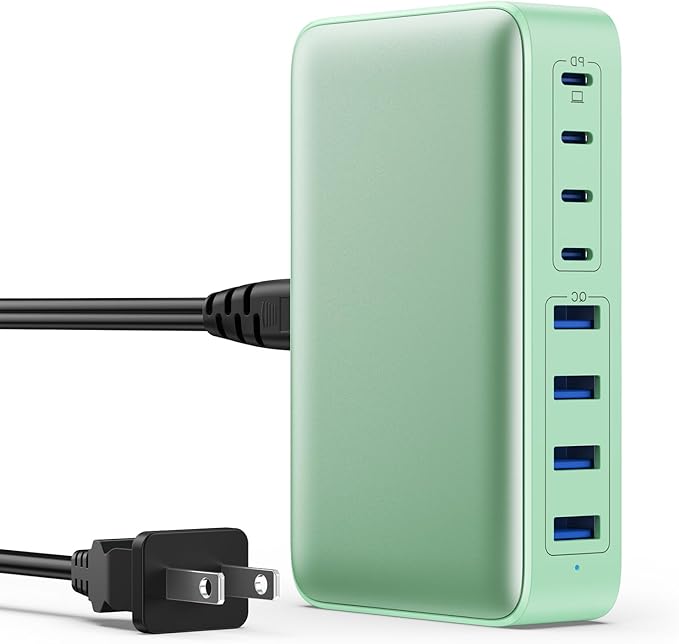 USB C Charger 200W USB C Charger Block,Upgraded GaN III 8-Port Fast Charging Station Hub,PD 65W Laptop Charging Adapter Compatible with MacBook Pro/Air,DELL,Steam Deck,iPhone 16/15/14,Galaxy S23/22