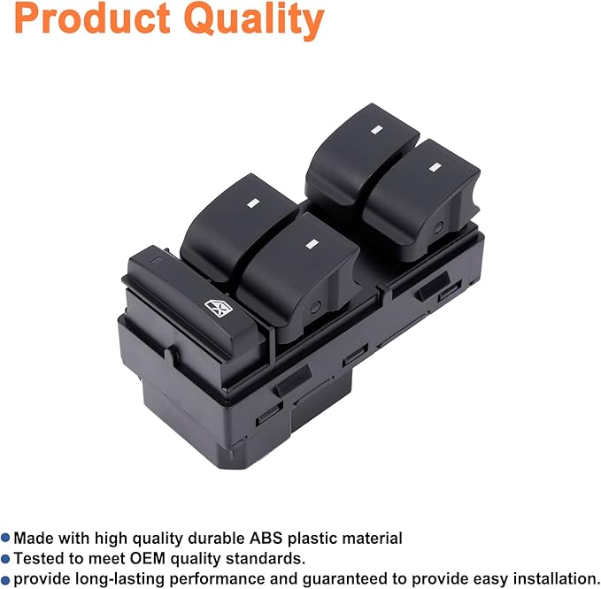 Power Window Control & Front Driver Side Mirror Switch & Door Lock Switch (3PCS) for 2007-2013 Silverado/Sierra 1500 2500 3500 HD. Replaces Part # 25789692 15804093 22883768