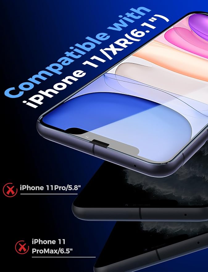 MAGIC JOHN 2 Pack for iPhone 11/iPhone XR 6.1 inch Tempered Glass Screen Protector Auto Dust-Elimination Installation Bubble Free HD Clear Easy Installation