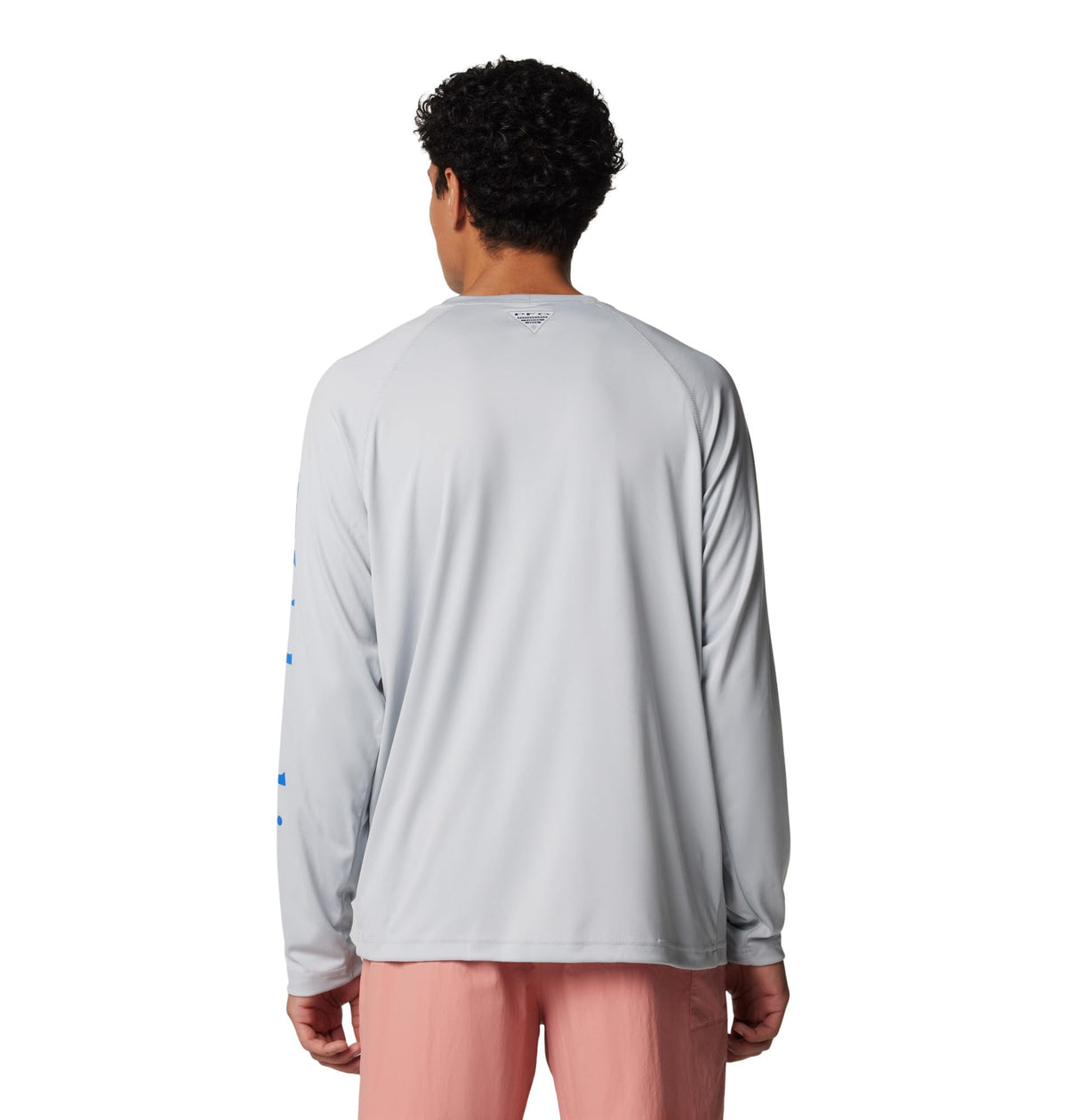 Columbia Men's PFG Terminal Tackle Long Sleeve Fishing Shirt, Cool Grey/Vivid Blue Logo, X-Large