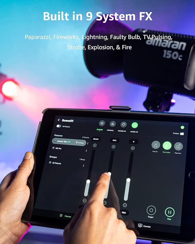 Amaran 300c RGB LED Video Light,Bowen Mount, 2,500K-7,500K CCT with G/M Adjustment, APP Control,Key Light,Studio Light,Photography Lighting (amaran 300c Grey)