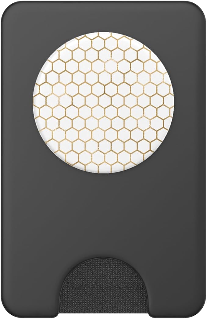 Honeybee Phone - White and Gold Honeycomb Cool Bees PopSockets Adhesive PopGrip