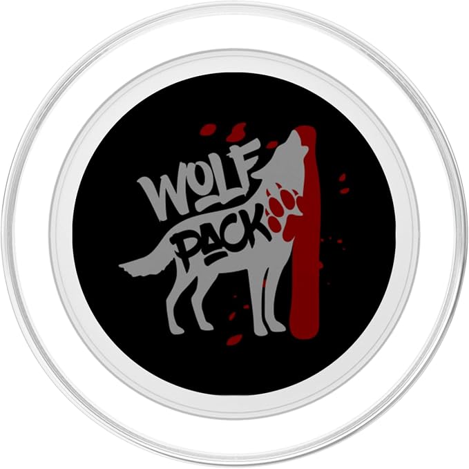 Wolf Pack - Howling Wolf with Wolves Paw Print PopSockets Adhesive PopGrip