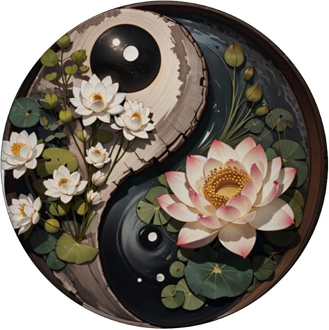 Lotus Flower Pond Yin Yang PopSockets Adhesive PopGrip