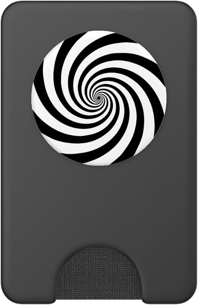 Hypnotic Spiral Black and White PopSockets Adhesive PopGrip