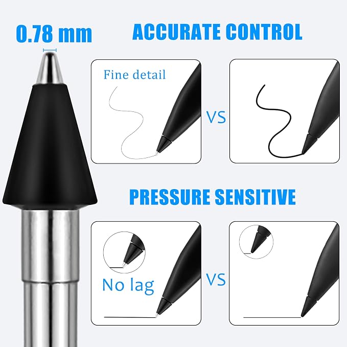 No Wear Out Stainless Slim Pen 2 Tips Replacement Accurate Fine Control Pen Like Smooth Writing Nibs Compatible with Microsoft Surface Slim Pen 22 Pack