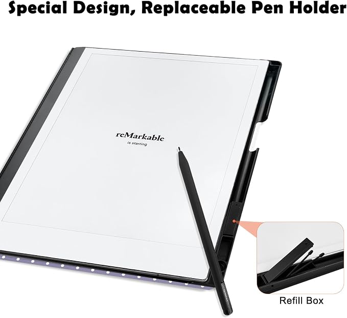 Case for Remarkable 2 Paper Tablet 10.3 2020 ReleasedLightweight and Hard Back Shell Protective Book Folio Cover with Built-in Pen HolderComes with Remarkable 2 Pen Tips.