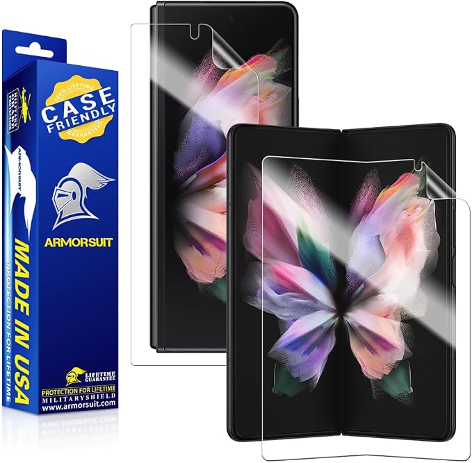 [2 Pack] ArmorSuit MilitaryShield Screen Protector Designed for Samsung Galaxy Z Fold 3 5G Case Friendly HD Clear Film