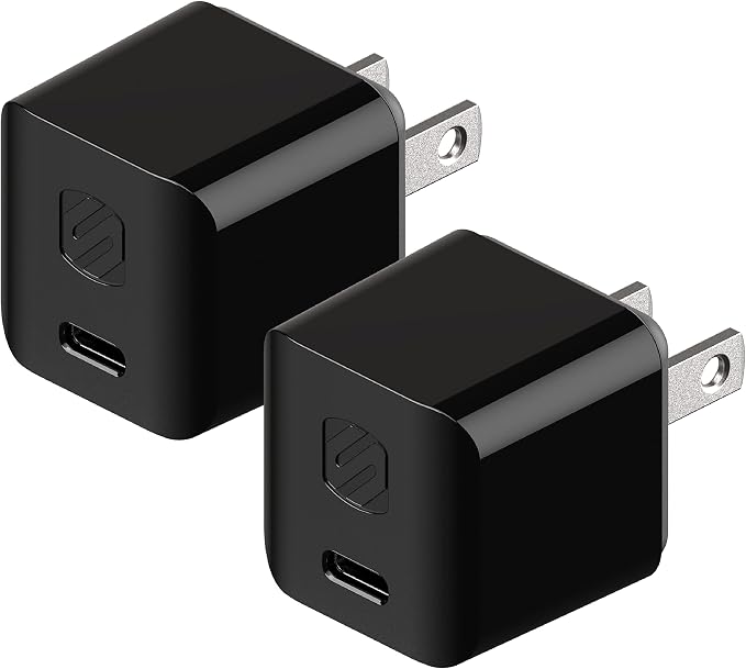 Scosche HPDCA32 PowerVolt 32W Certified Type-C + Type-A Fast Wall Charger Power Delivery 3.0 for ALL USB-C and USB-A Devices in Black