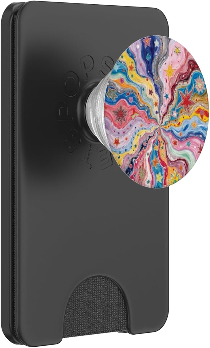 Colorful Cosmic Star Swirl Pattern PopSockets PopGrip for MagSafe