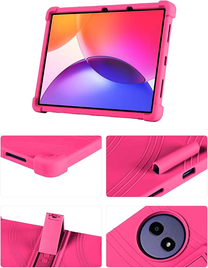 Silicone Case with Kickstand for TCL Tab A1 Plus 12.2 (Model 9445X) Soft Shockproof Protective Cover Stand Tablet Case (Black)