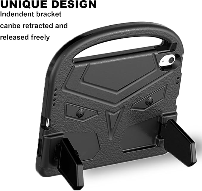 Dteck Kids Case for iPad 10.2 - Shockproof Rugged EVA Handle Stand Child Proof Case for iPad 9/8/7 Generation Black