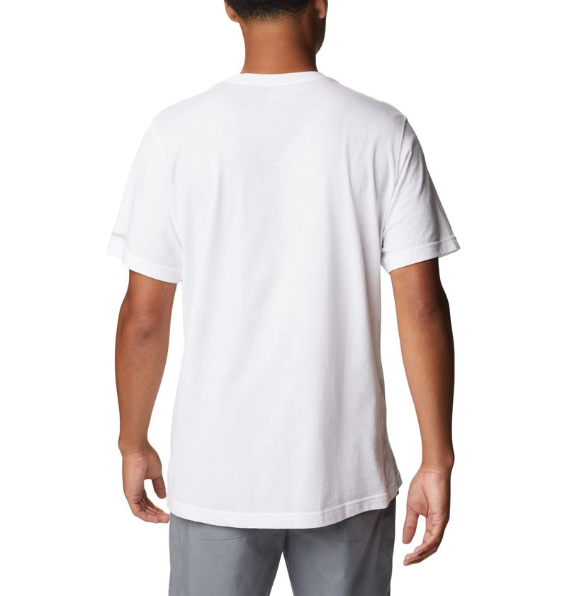 Columbia Men's Thistletown Hills Graphic Short Sleeve, White/Wanderland Graphic, Large