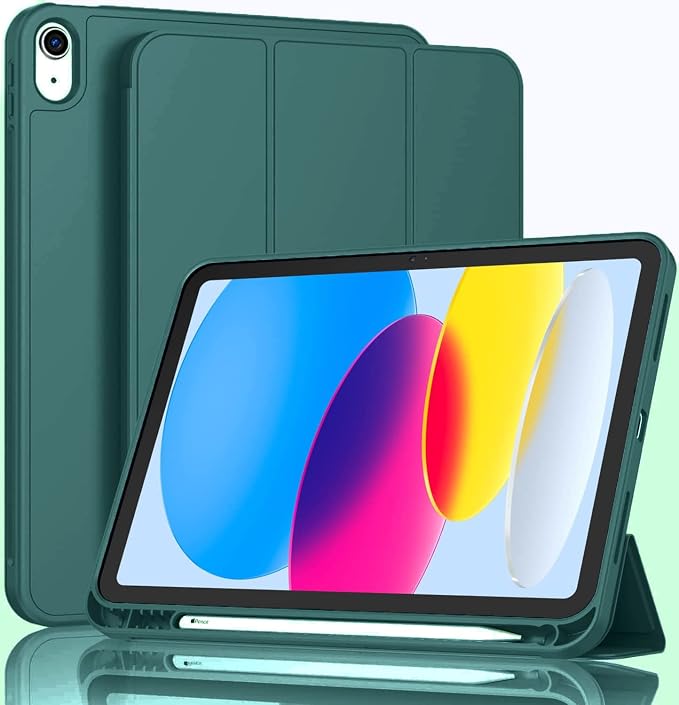 ProElite Smart Case for iPad (A16) 11th/10th Generation (2025/2022) Auto Sleep/Wake Cover Left Side Pencil Holder Soft Flexible Case Recoil Series - Black