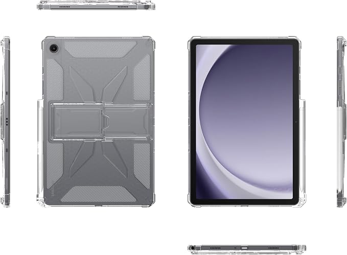 Clear Case for Samsung Galaxy Tab A11 8.7 2025 with Pencil Holder/Kickstand Soft TPU with Reinforced Corners‌ Shockproof Impact Resistant - Clear