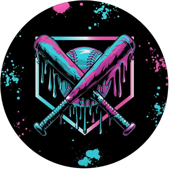 Baseball Ice Cream Drip With Sprinkles Home Plate Youth Boys PopSockets PopWallet for MagSafe