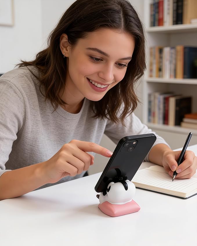 Cute Dog Phone Stand Multi-Purpose Resin Phone Holder Desk Decor for Home Office Bedroom