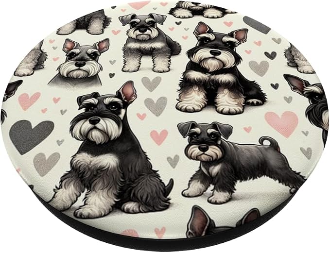 Beautiful Dogs Pattern Miniature Schnauzer Dog PopSockets PopGrip for MagSafe