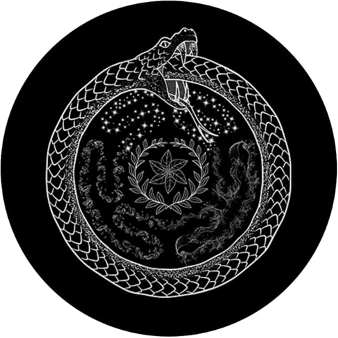The Ghoulish Garb Hecate's Wheel Ouroboros Goddess of Witchcraft PopSocket Adhesive Phone Grip for Smartphones (iOS and Android) - Black
