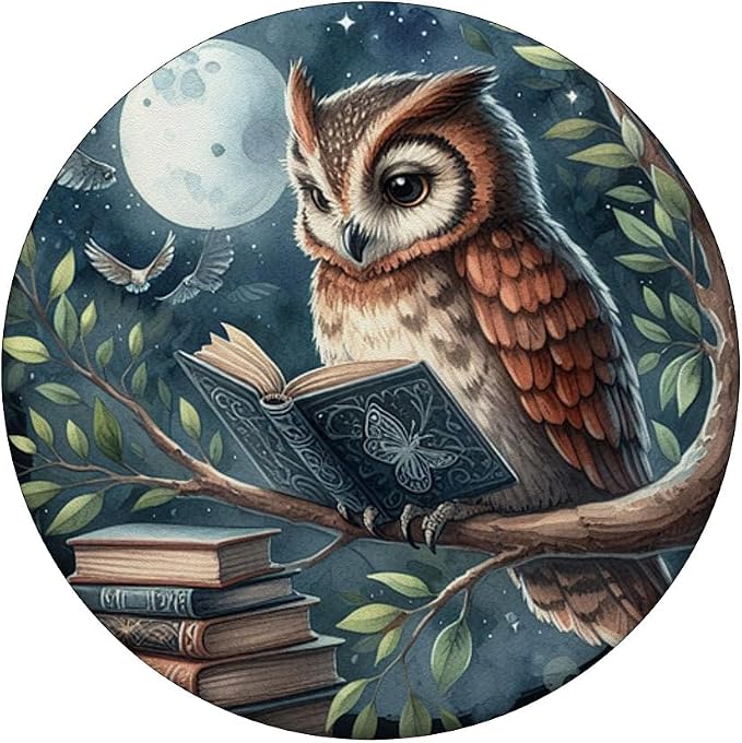 Book Owl Bookish PopSockets PopGrip for MagSafe