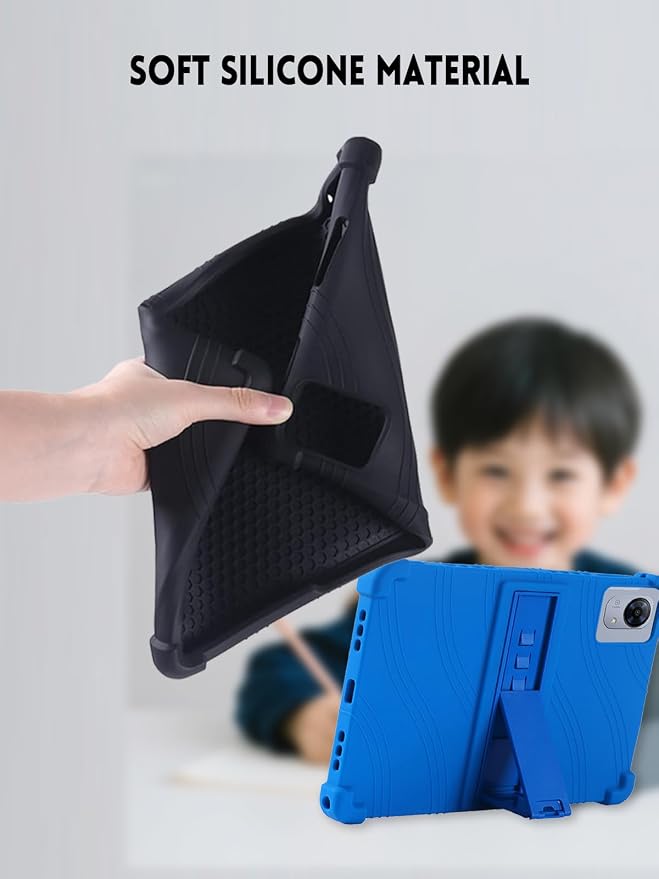Case for POCKAM P11 Pro Android 16 Tablet 11 Inch (Black) | Soft Silicone Kids Friendly Protective Cover with Adjustable Stand Drop-Proof