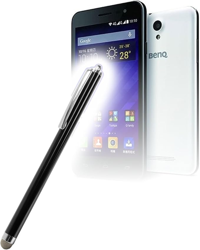 BoxWave Stylus Pen Compatible with BenQ B50 - EverTouch Capacitive Stylus Fiber Tip Capacitive Stylus Pen - Jet Black