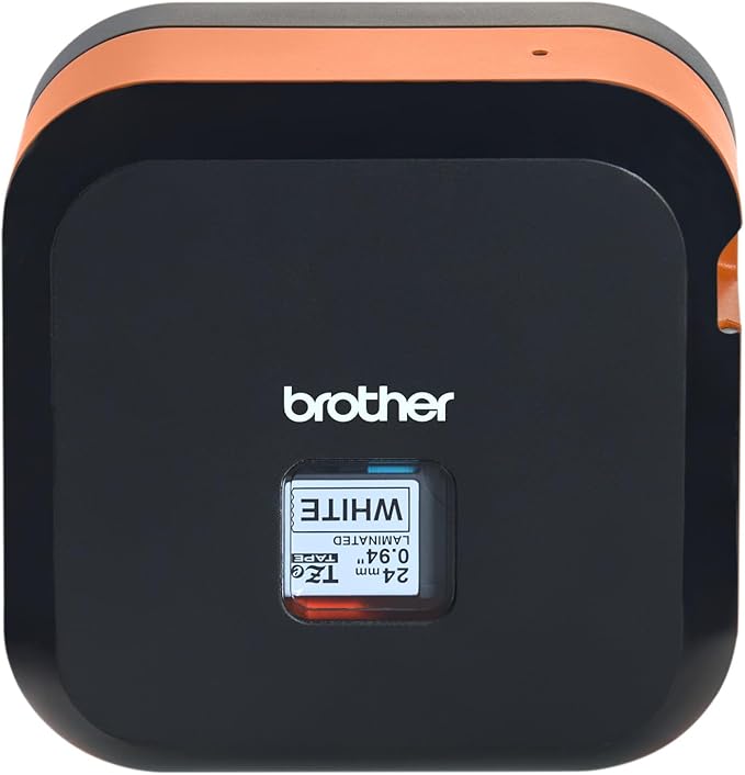 Brother P-Touch Edge PT-E720BT Industrial, Mobile Thermal Transfer Printer - Portable - Label Print - USB - Bluetooth - Battery Included - with Cutter - Black, Orange