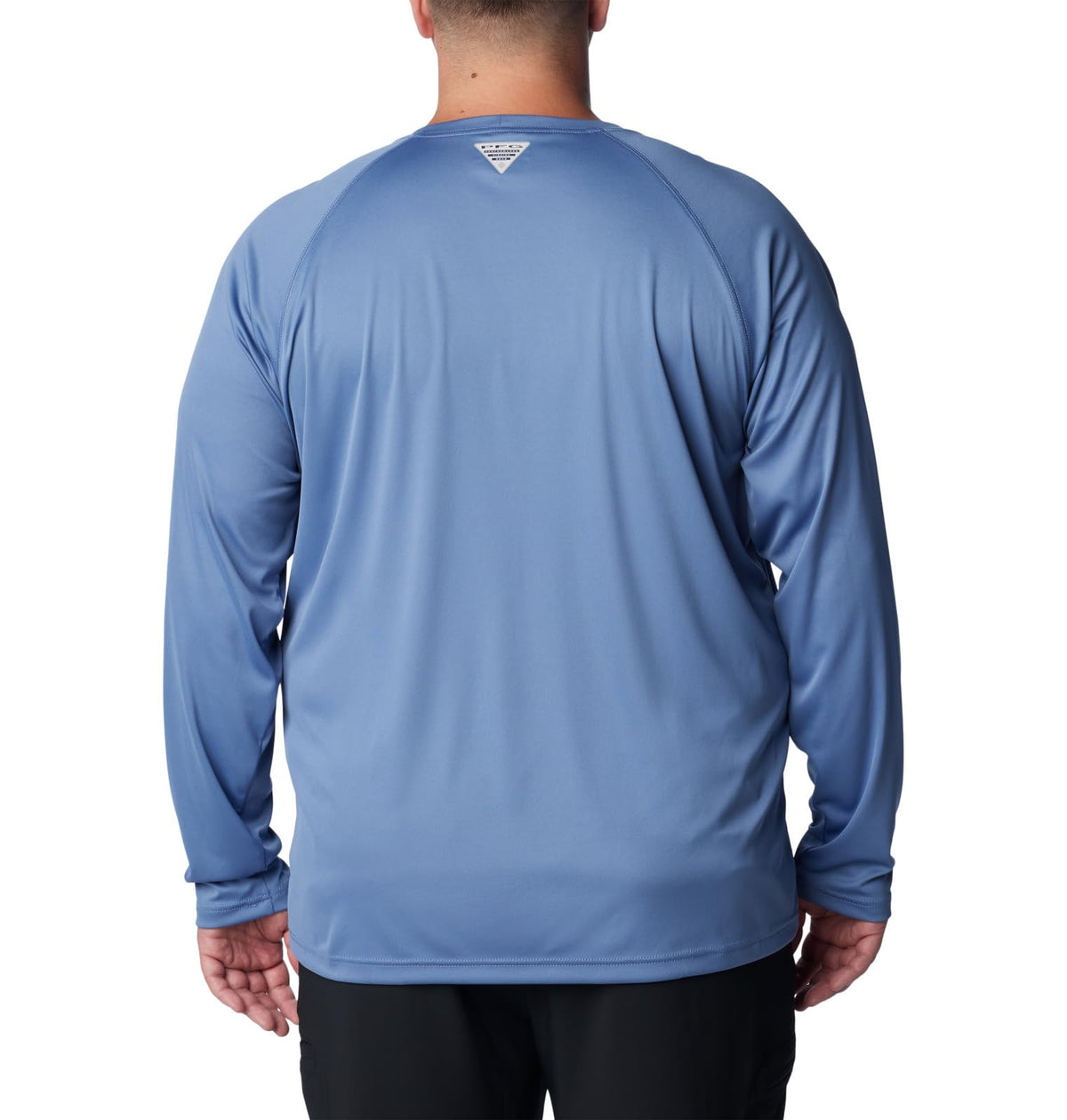 Columbia Men's Terminal Tackle Long Sleeve Shirt, Bluestone/Collegiate Navy Logo, 3X Tall