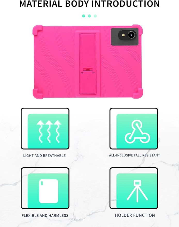 Case for ApoloMedia EP1095T 11 Tablet 2025 Android 15，WUNIAK Shock Proof Lightweight Stand Rubber Shell Protective CoverKids Friendly Soft Silicone Adjustable Stand CoverBlack