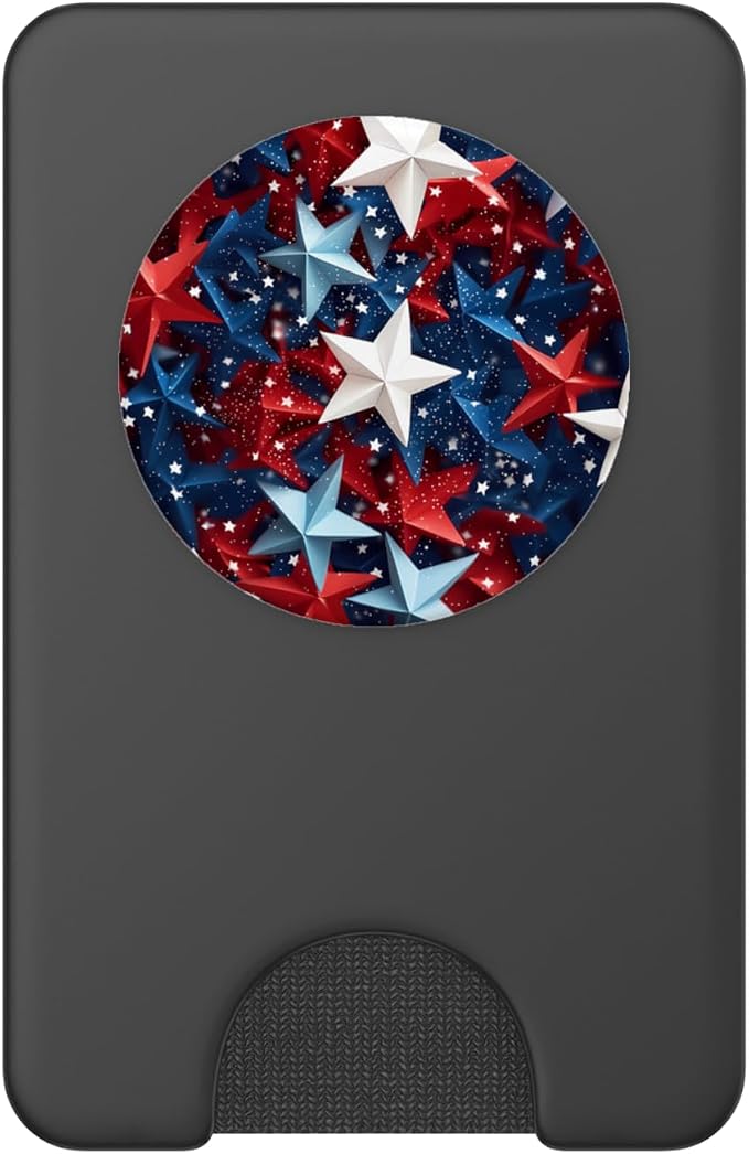 Blue Red White Stars Patriotic Pride American 4th Of July PopSockets Adhesive PopGrip