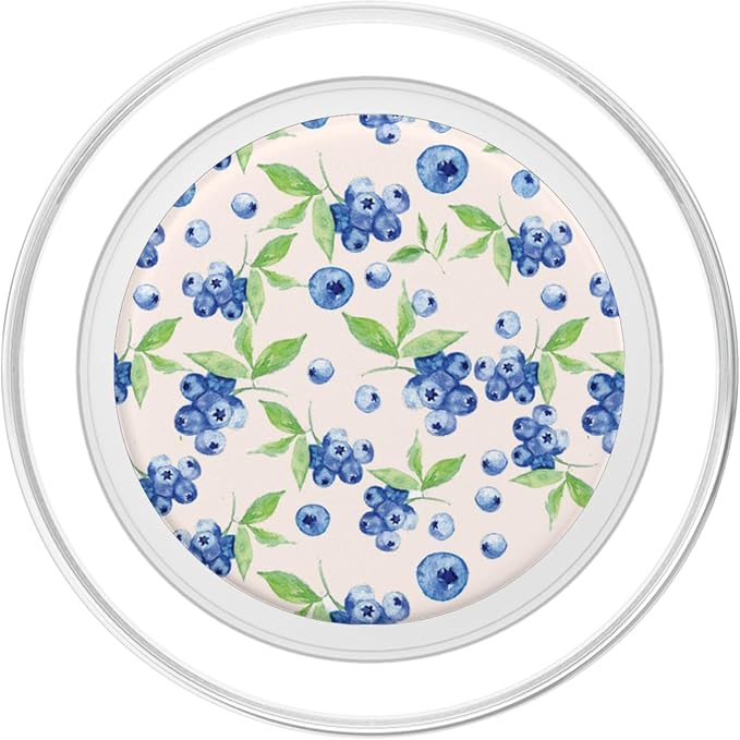 Aesthetic Watercolor Blueberry Milk Summer Fruit Pattern Art PopSockets PopGrip for MagSafe