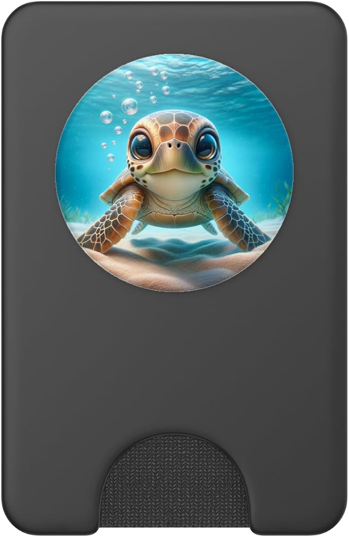 Adorable Cute Kawaii Sea Turtles in The Ocean PopSockets PopGrip for MagSafe