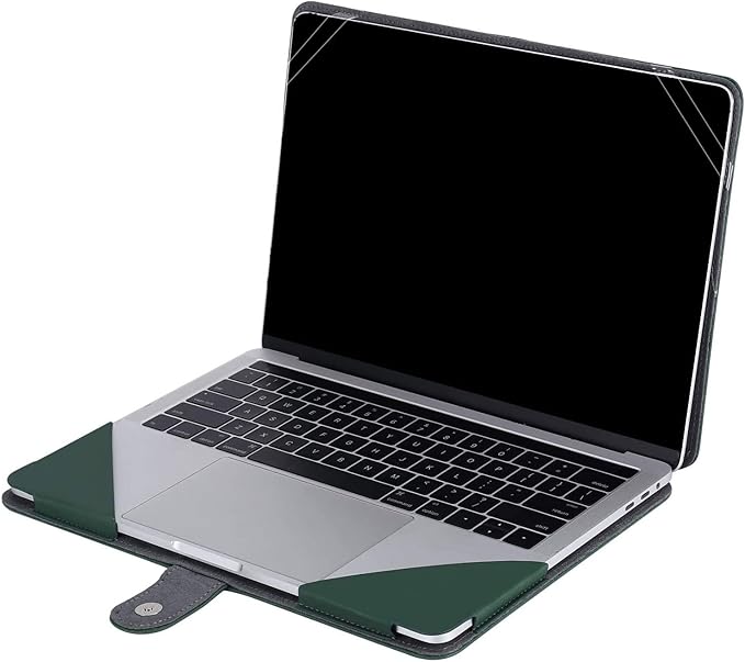 MOSISO Case Compatible with MacBook Air 13.6 inch M4 M3 M2 2025-2022 /Air 13 M1 2022-2018 /Pro 13 inch M2 M1 2025-2016, PU Leather Portfolio Protective Stand Cover, Deep Teal