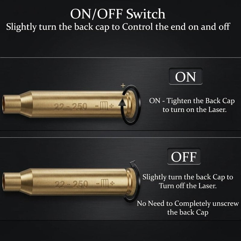 GOTICAL Red Dot Laser 22-250 Laser Bore Sighter Beam Boresight Hunting Tool Bore Sight Tool