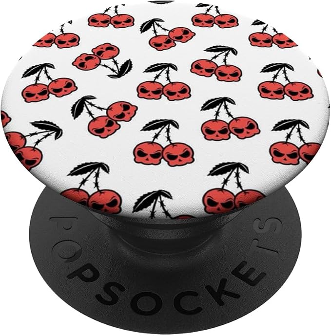 Red Skull Cherry Pattern PopSockets Adhesive PopGrip