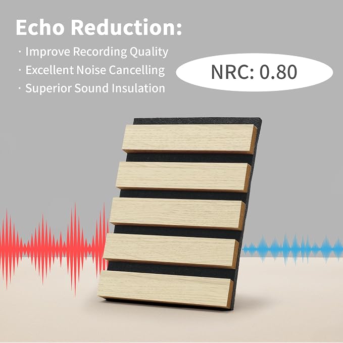 Wood Slat Wall Panel, 3D Soundproof Wall Panels, Large Acoustic Panels