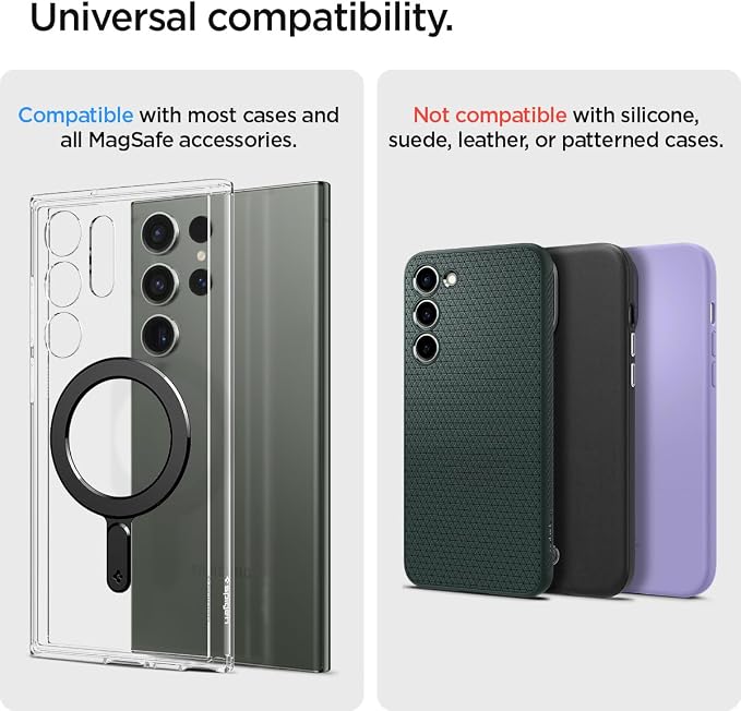 Spigen for MagSafe Ring Plate for Phone Case Wireless Charging Adapter | For iPhone 17/16/15/14/13/12/11 Samsung Galaxy S26/S25/S24/Z Fold/Z Flip 8/7 Google Pixel 10/9 Series &amp More - Black